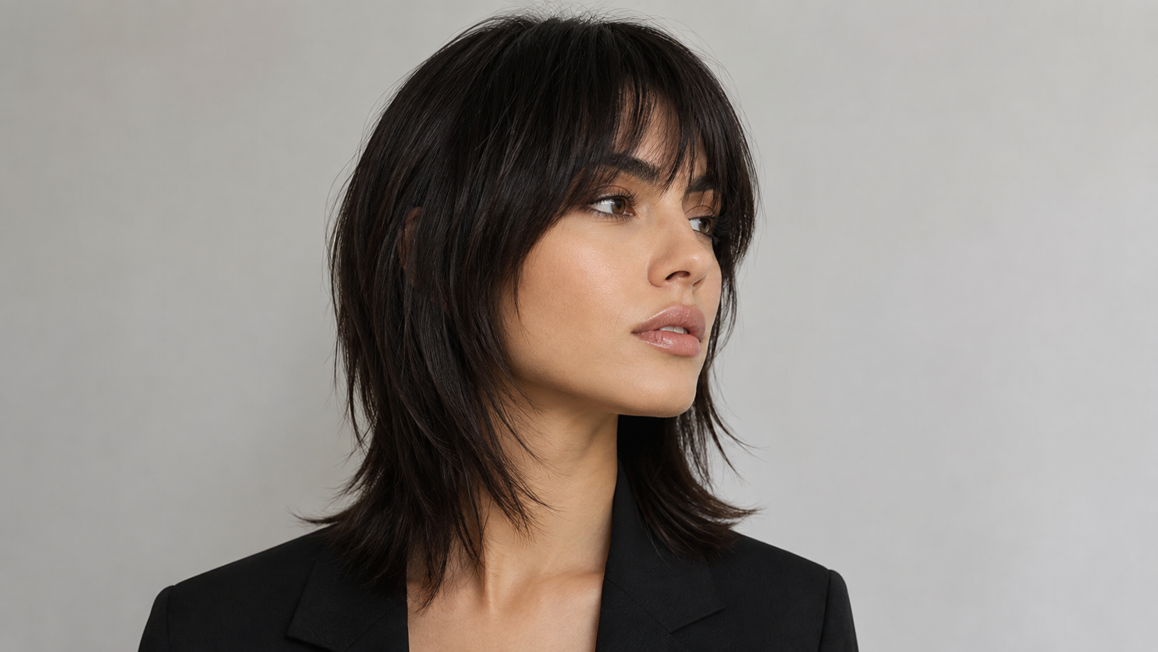 Sleek Straight Wolf Cut Polished